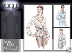 7998 VOGUE SEMI-FIT SHORTER COLLAR TIE LS BLOUSE  PATTERN 8-14